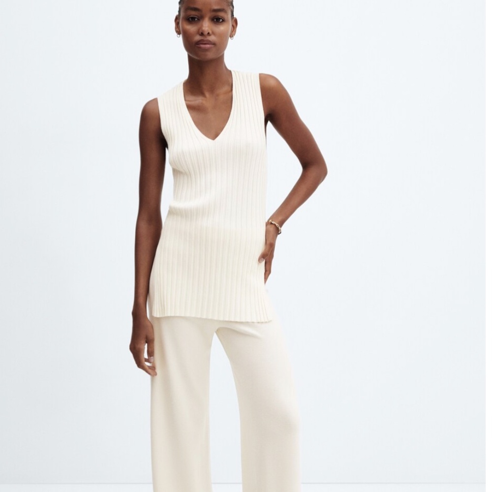 Mango Sleeveless ribbed knit top NWT (Small)